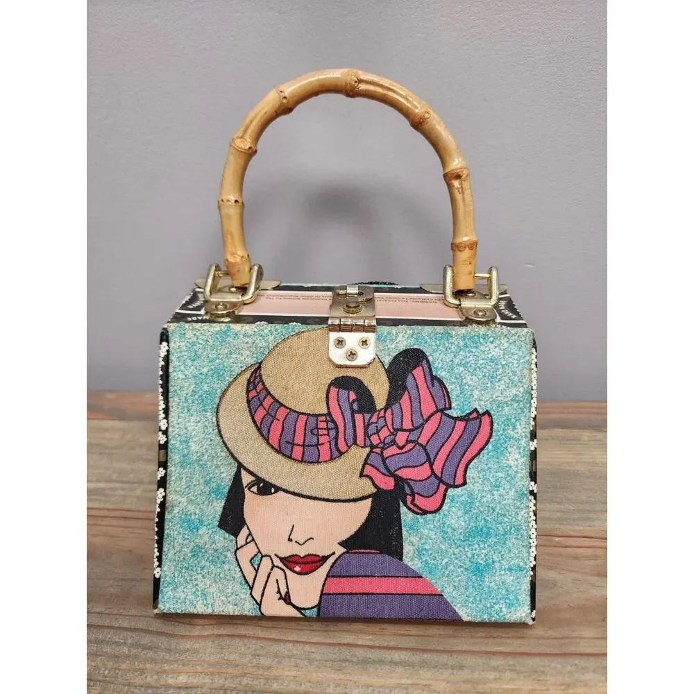 Purse CIGAR BOX Pocket book-Unique Beaded Art Deco Woman Leopard Print